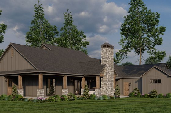 Exterior - Rear Elevation 2 for Barndominium House Plan #923-366 - 3 bed, 3.5 bath