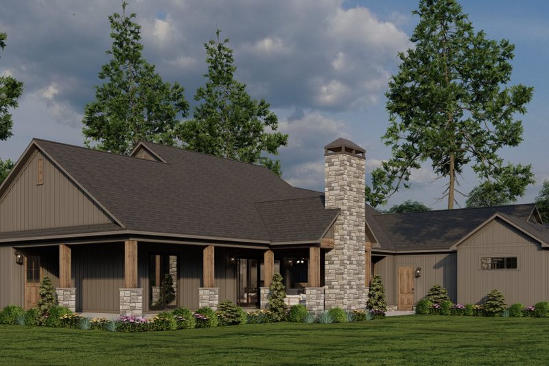 Dream House Plan - Exterior - Rear Elevation 2 for Barndominium House Plan #923-366 - 3 bed, 3.5 bath
