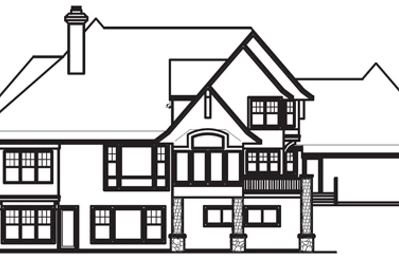 Architectural House Design - Exterior - Rear Elevation for Craftsman House Plan #56-592 - 5 bed, 4 bath