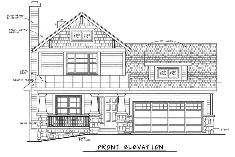 House Plan Design - Exterior - Front Elevation 4 for Craftsman House Plan #20-1219 - 3 bed, 2.5 bath