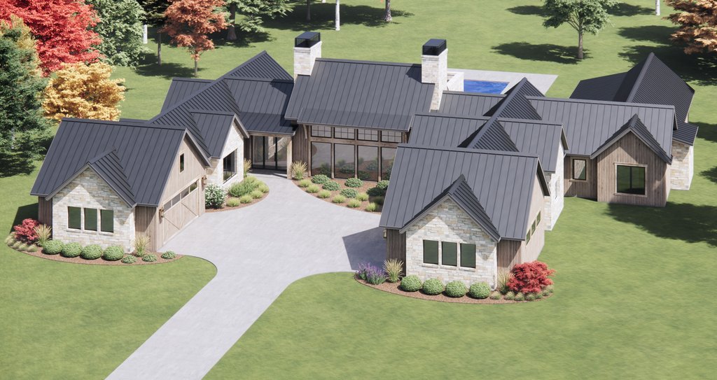 Modern Style House Plan - 4 Beds 4.5 Baths 4944 Sq/Ft Plan #1096-172 ...