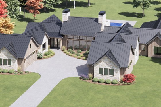 Exterior - Front Elevation 7 for Modern House Plan #1096-172 - 4 bed, 4.5 bath