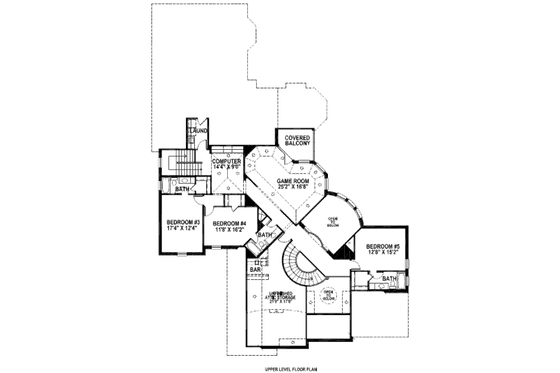 Floor Plan - Upper Floor for European House Plan #141-228 - 5 bed, 5.5 bath
