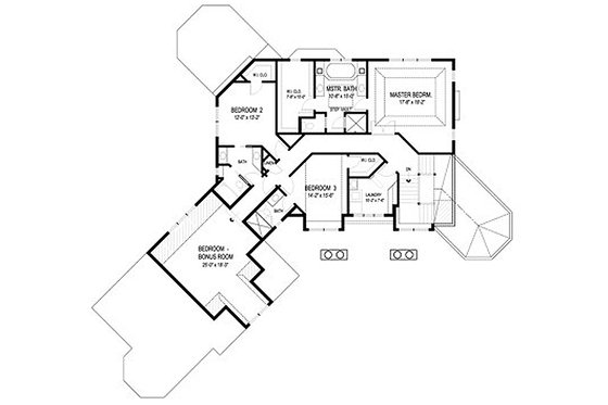 Floor Plan - Upper Floor for Traditional House Plan #56-600 - 4 bed, 4.5 bath