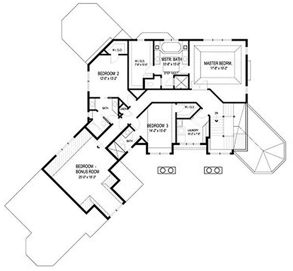 Home Plan - Traditional Floor Plan - Upper Floor Plan #56-600