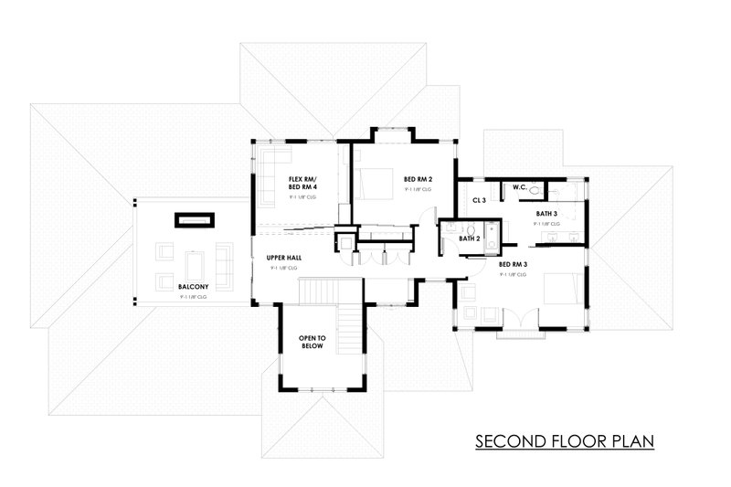 Architectural House Design - Floor Plan - Upper Floor for Craftsman House Plan #1042-27 - 5 bed, 4.5 bath