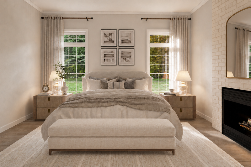 House Design - Interior - Master Bedroom for European House Plan #1117-10 - 4 bed, 4.5 bath