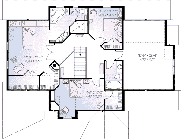Dream House Plan - Traditional Floor Plan - Upper Floor Plan #23-530