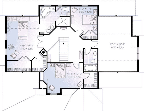 Architectural House Design - Traditional Floor Plan - Upper Floor Plan #23-530