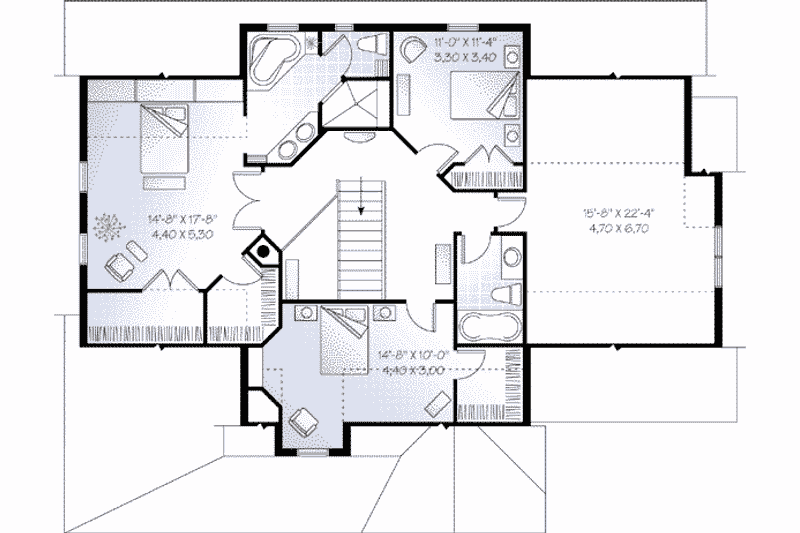 Home Plan - Floor Plan - Upper Floor for Traditional House Plan #23-530 - 3 bed, 2.5 bath
