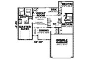 Traditional Style House Plan - 3 Beds 2 Baths 1379 Sq/Ft Plan #34-162 
