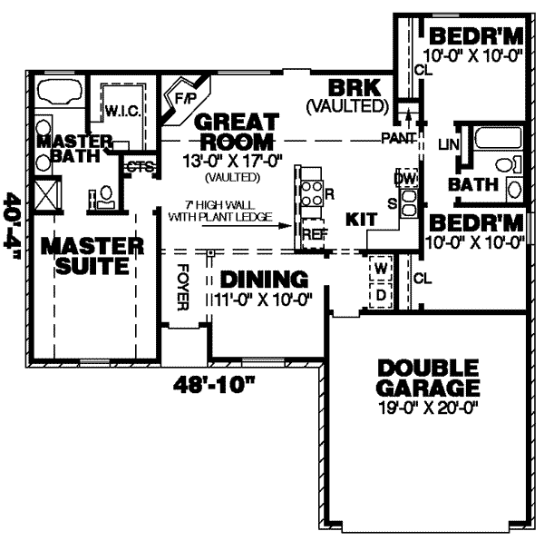 Home Plan - Traditional Floor Plan - Main Floor Plan #34-162
