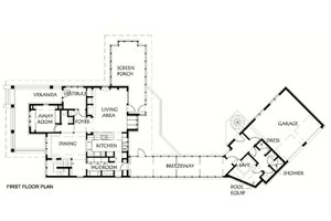 Floor Plan - Main Floor for Prairie House Plan #454-6 - 3 bed, 2.5 bath