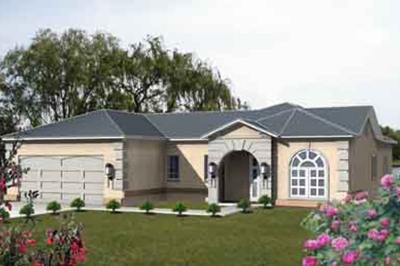 Home Plan - Adobe / Southwestern Exterior - Front Elevation Plan #1-298
