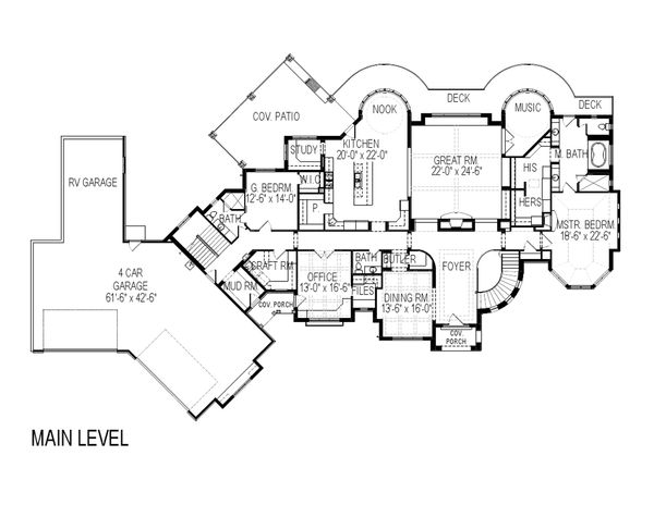 House Plan Design - European Floor Plan - Main Floor Plan #920-63