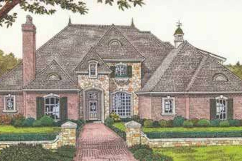 European Style House Plan - 4 Beds 4.5 Baths 4085 Sq/Ft Plan #310-511