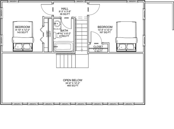 Architectural House Design - Floor Plan - Upper Floor for Modern House Plan #1116-53 - 3 bed, 3 bath