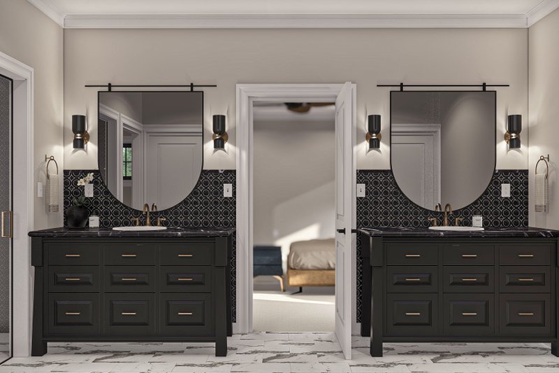 House Blueprint - Interior - Master Bathroom 1 for Modern House Plan #455-504 - 4 bed, 4 bath