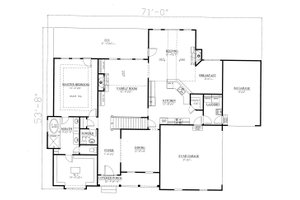 Floor Plan - Main Floor for Traditional House Plan #437-118 - 4 bed, 3.5 bath