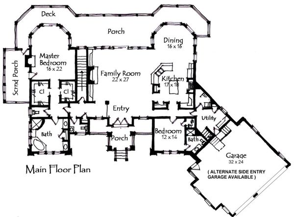 Craftsman Floor Plan - Main Floor Plan #921-10