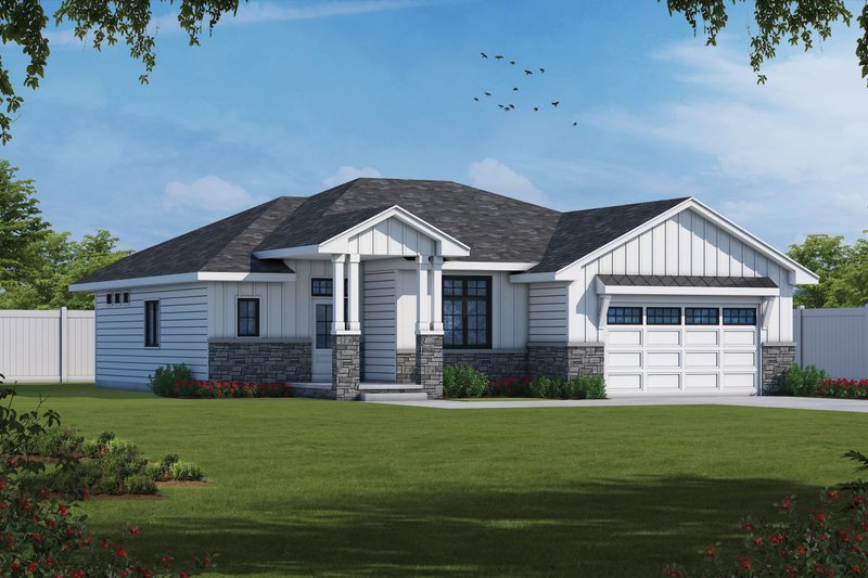 Dream House Plan - Ranch Exterior - Front Elevation Plan #20-2508