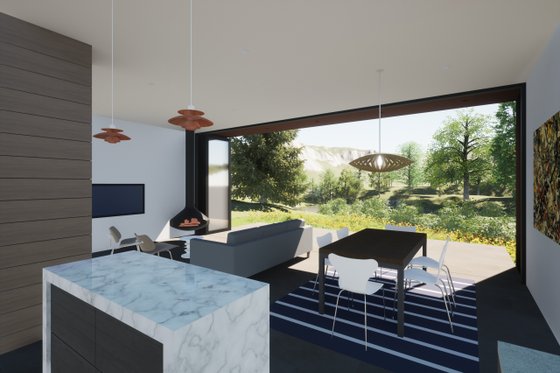 Interior - Family Room for Modern House Plan #933-5 - 2 bed, 2 bath