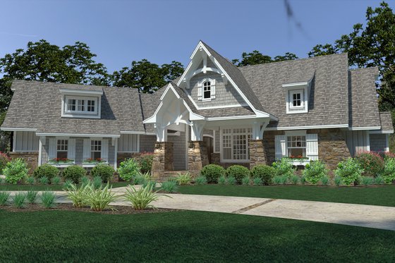 Exterior - Front Elevation 3 for Cottage House Plan #120-252 - 3 bed, 2.5 bath