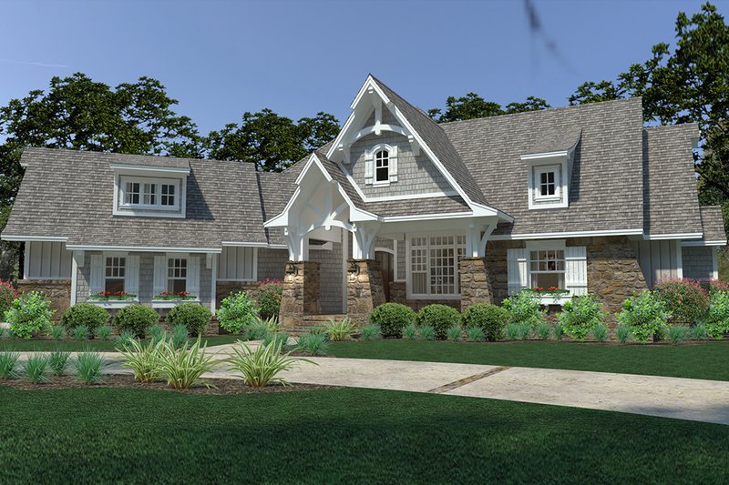 Architectural House Design - Exterior - Front Elevation 3 for Cottage House Plan #120-252 - 3 bed, 2.5 bath