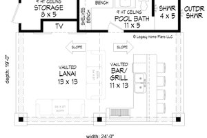 Floor Plan - Main Floor for Traditional House Plan #932-692, 1 bath