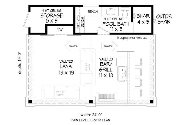 Dream House Plan - Floor Plan - Main Floor for Traditional House Plan #932-692, 1 bath