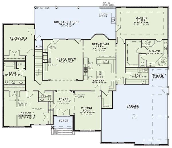 European Floor Plan - Main Floor Plan #17-1171