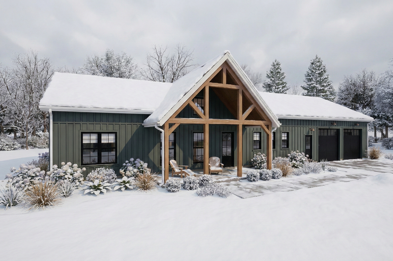 Barndominium Style House Plan - 4 Beds 3.5 Baths 2476 Sq/Ft Plan #48-1212 Exterior