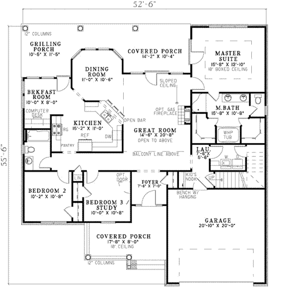 House Design - Traditional Floor Plan - Main Floor Plan #17-1175