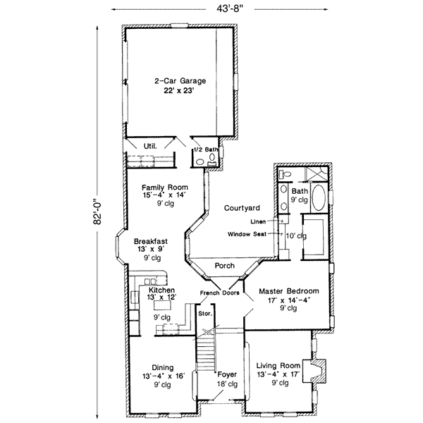House Design - European Floor Plan - Main Floor Plan #410-126
