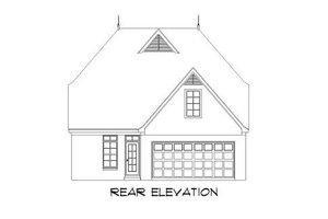 Exterior - Rear Elevation for European House Plan #424-233 - 3 bed, 2.5 bath