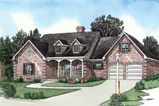 Exterior - Front Elevation for Southern House Plan #16-273 - 3 bed, 2 bath