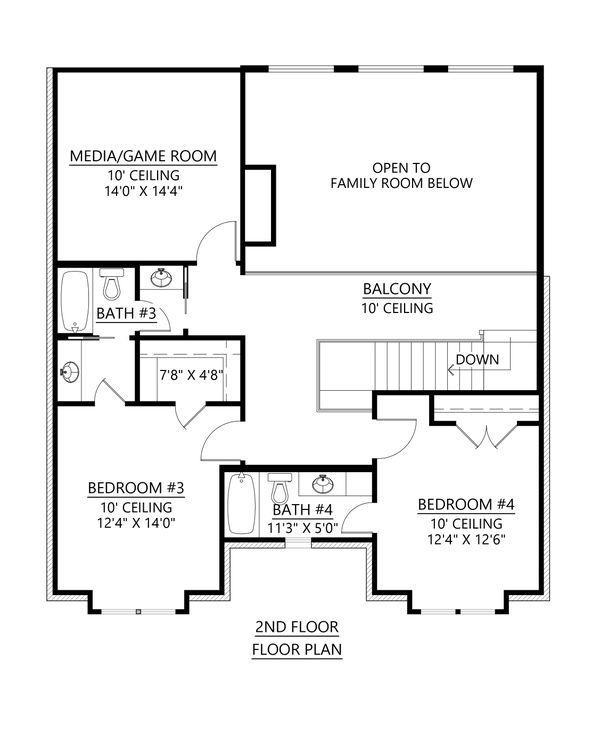 Modern Floor Plan - Upper Floor Plan #1074-41