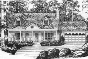 Southern Exterior - Front Elevation Plan #40-347