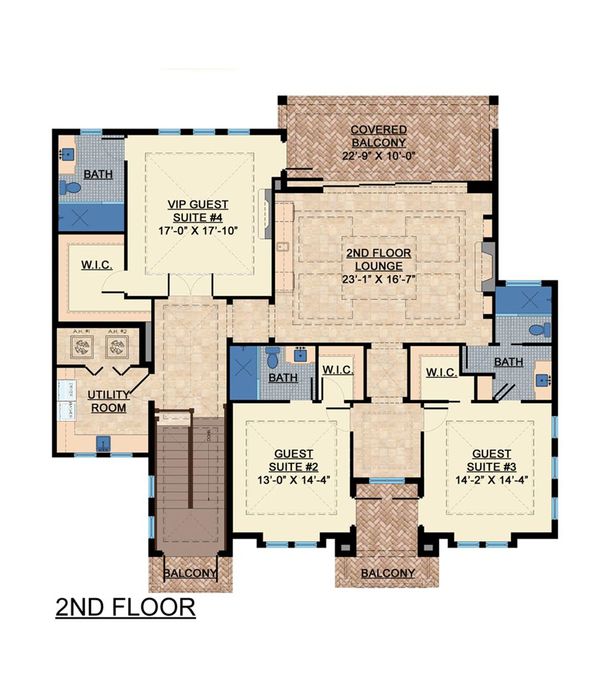 Contemporary Floor Plan - Upper Floor Plan #548-24