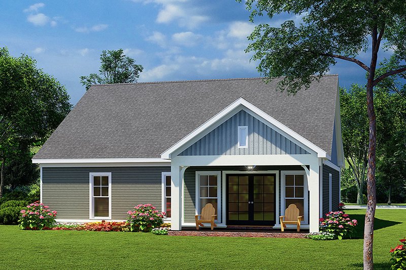 Dream House Plan - Exterior - Rear Elevation for Cottage House Plan #923-246 - 3 bed, 2 bath