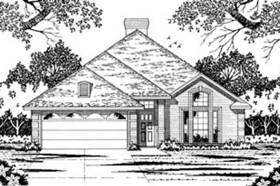 Exterior - Front Elevation for Traditional House Plan #42-121 - 4 bed, 2 bath