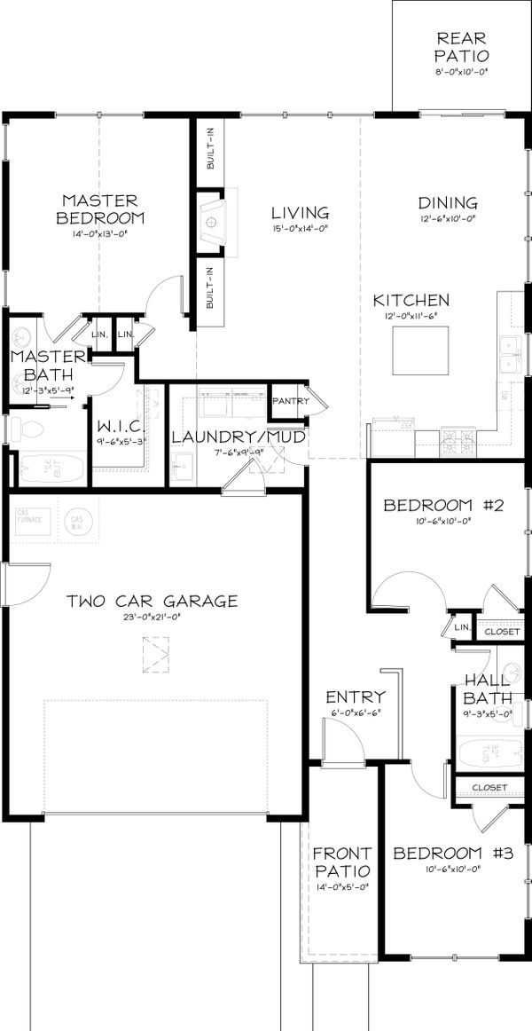 Craftsman Floor Plan - Main Floor Plan #895-35