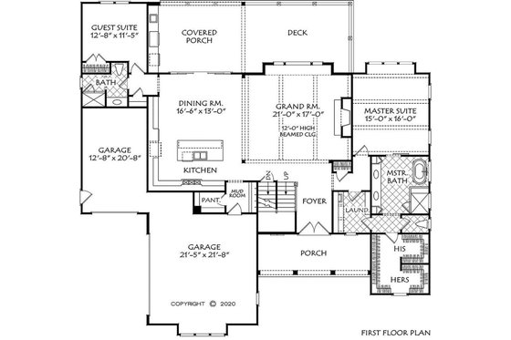 Floor Plan - Main Floor for Farmhouse House Plan #927-1009 - 4 bed, 3 bath