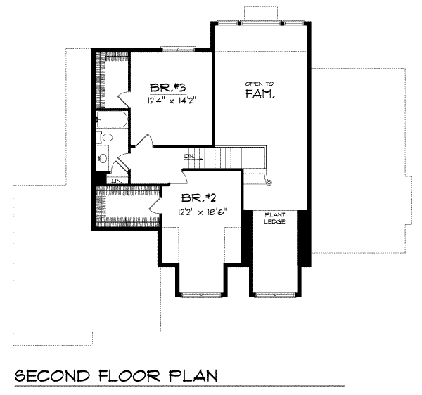 Traditional Floor Plan - Upper Floor Plan #70-297