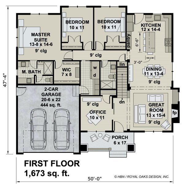 House Blueprint - Craftsman Floor Plan - Main Floor Plan #51-1175