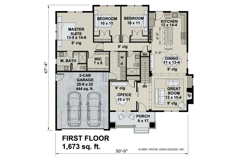 House Plan Design - Floor Plan - Main Floor for Craftsman House Plan #51-1175 - 3 bed, 2 bath