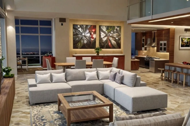 House Blueprint - Interior - Family Room 1 for Modern House Plan #542-1 - 4 bed, 6 bath