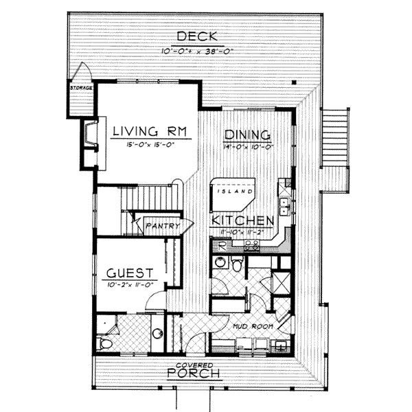 Home Plan - Bungalow Floor Plan - Main Floor Plan #100-213
