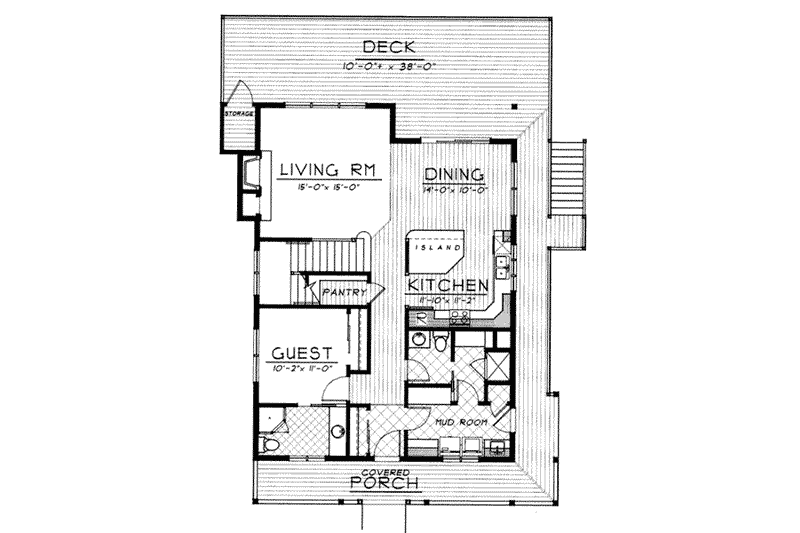 House Plan Design - Floor Plan - Main Floor for Bungalow House Plan #100-213 - 5 bed, 4 bath
