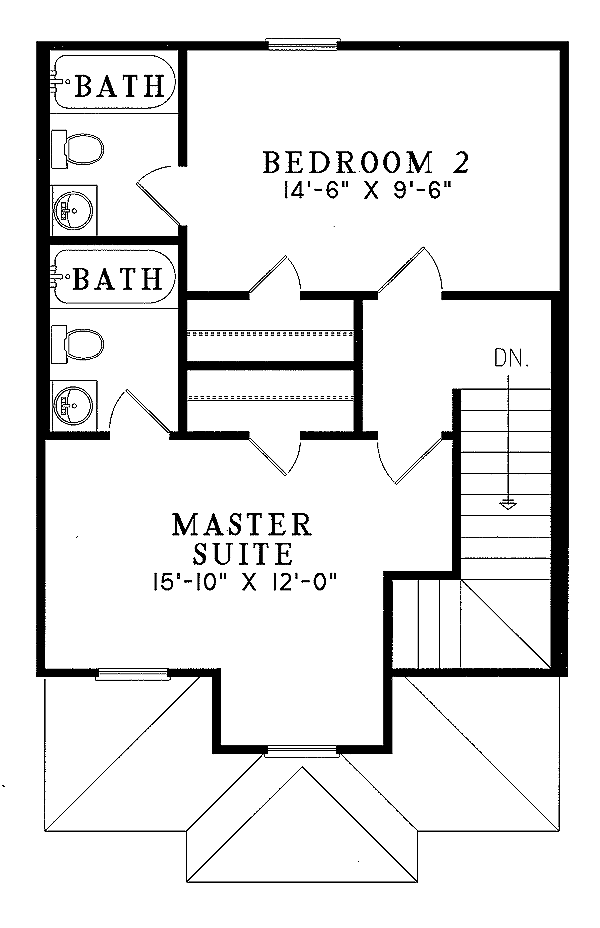 Home Plan - Traditional Floor Plan - Upper Floor Plan #17-2044